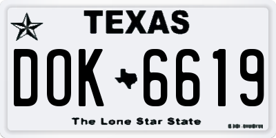 TX license plate DOK6619