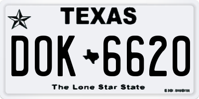 TX license plate DOK6620