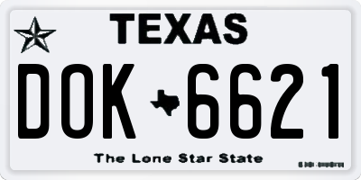TX license plate DOK6621