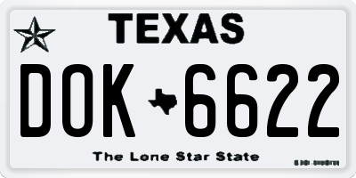TX license plate DOK6622