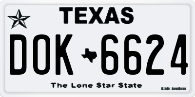 TX license plate DOK6624