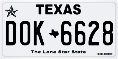 TX license plate DOK6628