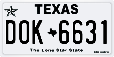 TX license plate DOK6631