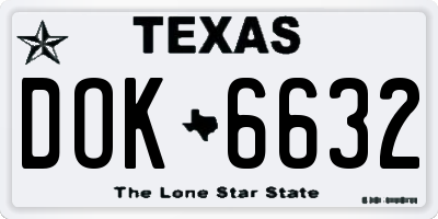 TX license plate DOK6632