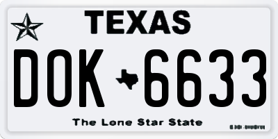 TX license plate DOK6633
