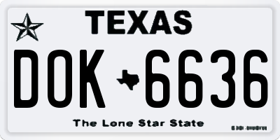 TX license plate DOK6636