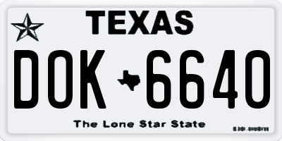 TX license plate DOK6640