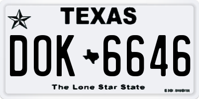 TX license plate DOK6646