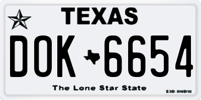 TX license plate DOK6654