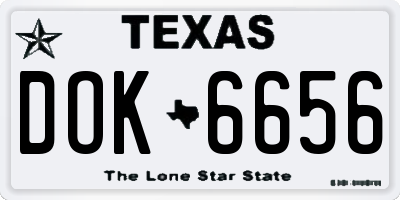 TX license plate DOK6656