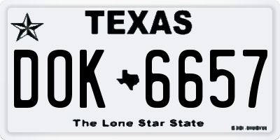 TX license plate DOK6657