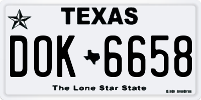 TX license plate DOK6658