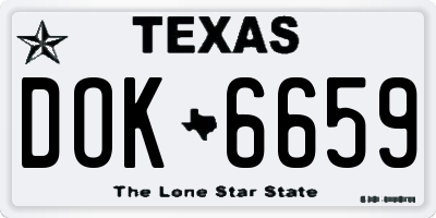 TX license plate DOK6659