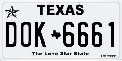 TX license plate DOK6661
