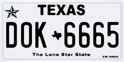 TX license plate DOK6665