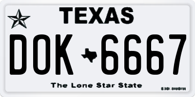 TX license plate DOK6667