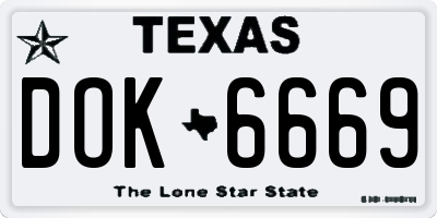 TX license plate DOK6669