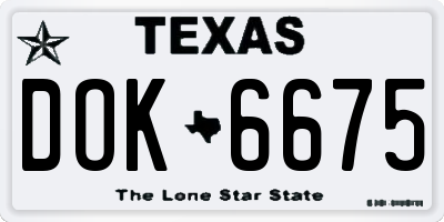 TX license plate DOK6675