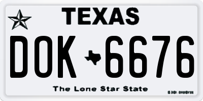TX license plate DOK6676