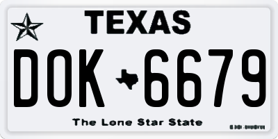 TX license plate DOK6679