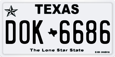 TX license plate DOK6686