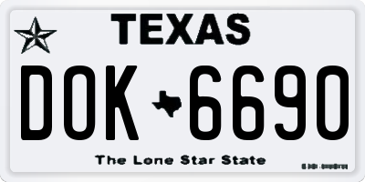 TX license plate DOK6690