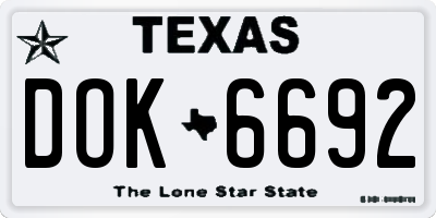 TX license plate DOK6692