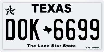 TX license plate DOK6699
