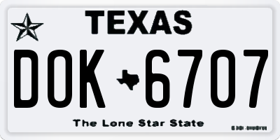 TX license plate DOK6707