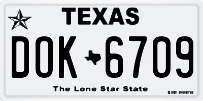 TX license plate DOK6709