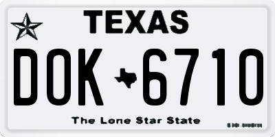 TX license plate DOK6710