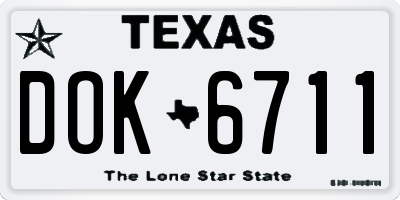 TX license plate DOK6711