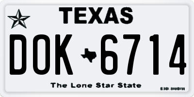 TX license plate DOK6714