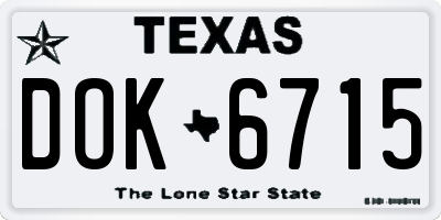 TX license plate DOK6715