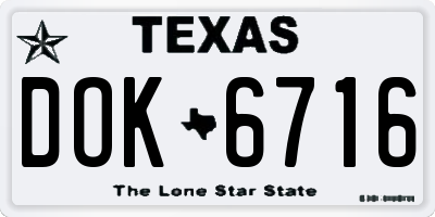 TX license plate DOK6716