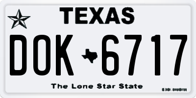 TX license plate DOK6717