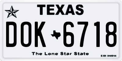 TX license plate DOK6718