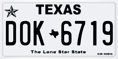 TX license plate DOK6719