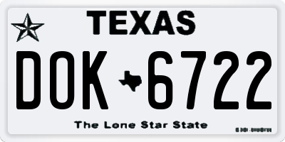 TX license plate DOK6722