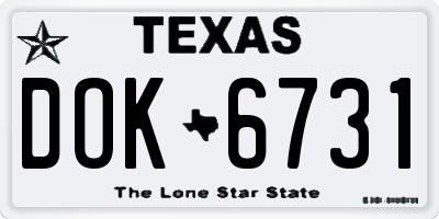 TX license plate DOK6731