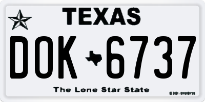 TX license plate DOK6737