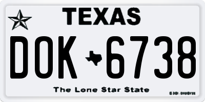 TX license plate DOK6738