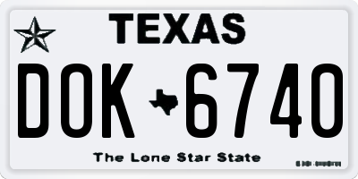 TX license plate DOK6740