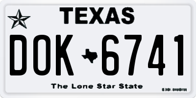 TX license plate DOK6741