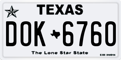 TX license plate DOK6760