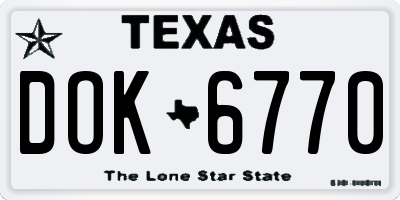 TX license plate DOK6770