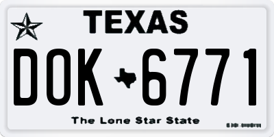 TX license plate DOK6771