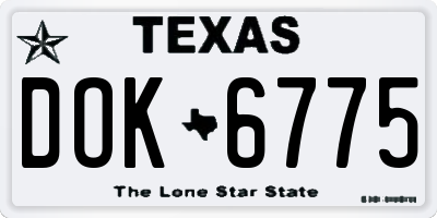 TX license plate DOK6775