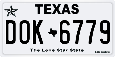 TX license plate DOK6779