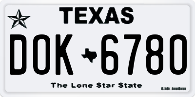 TX license plate DOK6780